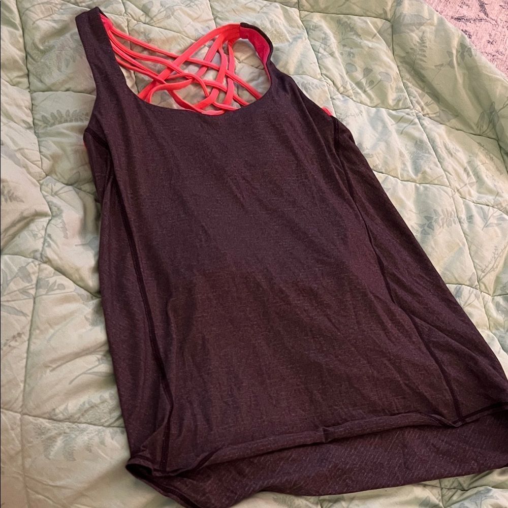 Lululemon Women's Black and Pink Strappy Top